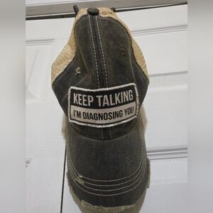 Black and Tan Cap with Humorous Patch
